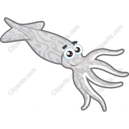 Charming Cartoon Squid