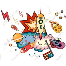 Whimsical Space Adventure Rocket