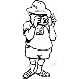 Cheerful Tourist Taking a Photo