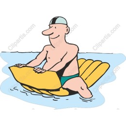 Summer Relaxation : Man on Yellow Raft