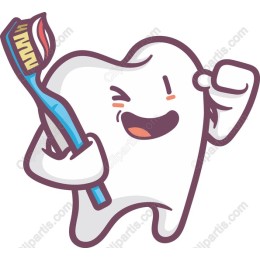 Cheerful Tooth with Toothbrush
