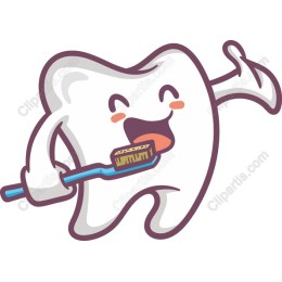 Playful Tooth with Toothbrush