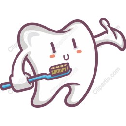 Playful Tooth with Toothbrush