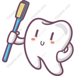 Cartoon Tooth with Toothbrush