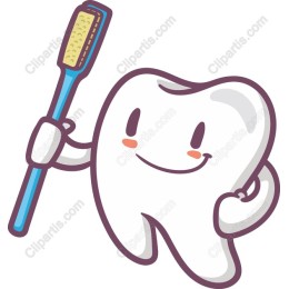 Cheerful Tooth with Toothbrush