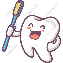 Cheerful Tooth with Toothbrush