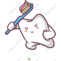 Happy Tooth with Toothbrush