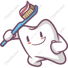 Cheerful Tooth with Toothbrush