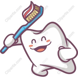 Cheerful Tooth Character with Toothbrush