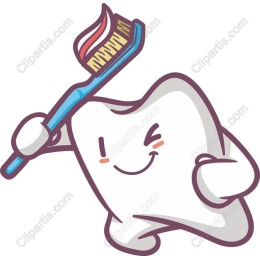 Cheerful Tooth and Toothbrush