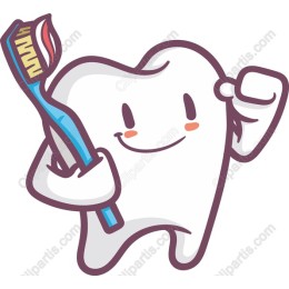 Cheerful Tooth Character Holding a Toothbrush