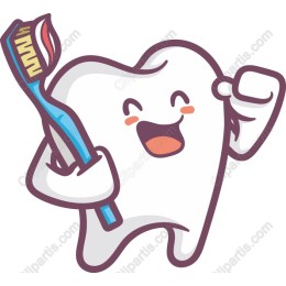Cheerful Tooth with Toothbrush