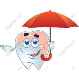 Cheerful Tooth with Umbrella