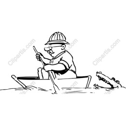 Adventurous Rowboat with Crocodile