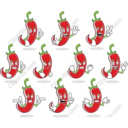 Spicy Chili Pepper Character Collection