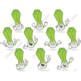 Cheerful Cartoon Lettuce Collection
