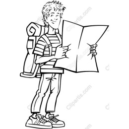 Cheerful Young Traveler with Map