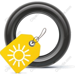 Enhanced Black Tire with Yellow Tag