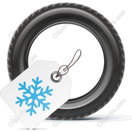 Winter Tire with Snowflake Tag