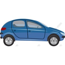 Stylish Blue Compact Car