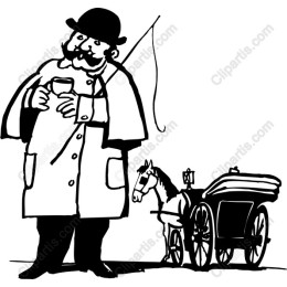 Gentleman with Horse-Drawn Carriage Vintage
