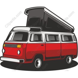 Classic Red Volkswagen Camper Van