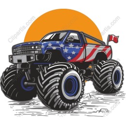 American Flag Monster Truck