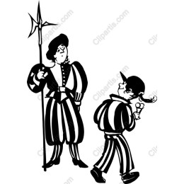Historical Guardsman and Mischievous Boy