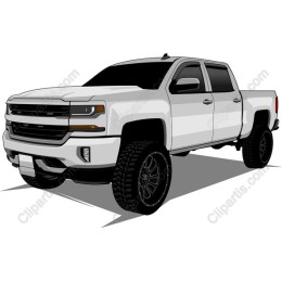 Powerful White Pickup Truck