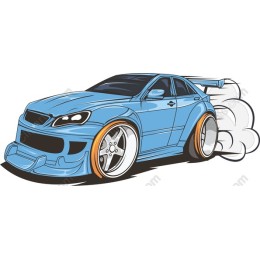 Turbo Charged Blue Car