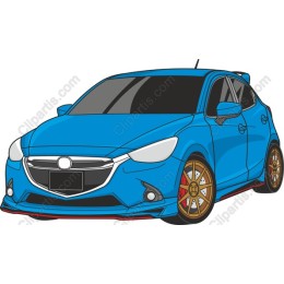 Vibrant Blue Hatchback Car