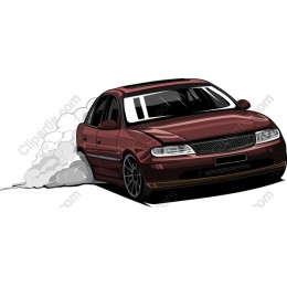 Dynamic Maroon Car with Tire Smoke
