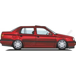 Dynamic Red Sedan