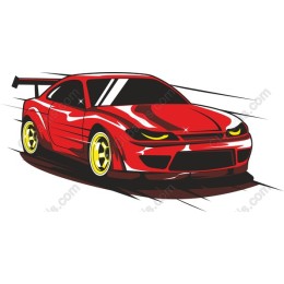 Dynamic Red Sports Car