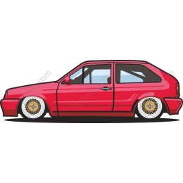 Sleek Red Hatchback Car