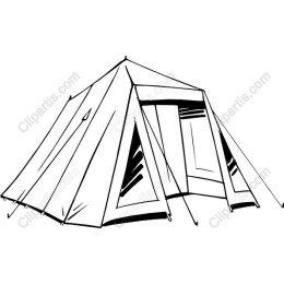 Hand-Drawn Camping Tent
