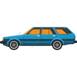 Vintage Blue Station Wagon
