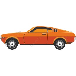 Classic Retro Orange Sports Car