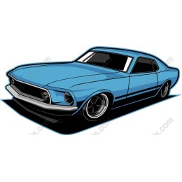 Classic Blue Muscle Car