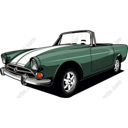 Classic Green Convertible Car
