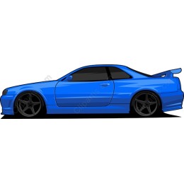Sleek Blue Sports Car