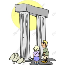 Whimsical Kids at Ancient Columns