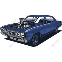 Classic Blue Muscle Car