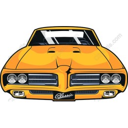 Classic Yellow Muscle Car