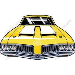 Classic Yellow Muscle Car