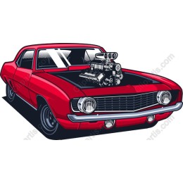 Classic Red Muscle Car