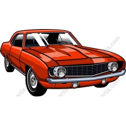 Classic Red Muscle Car