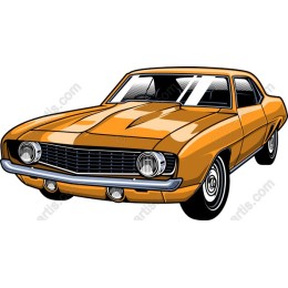 Vintage Orange Muscle Car