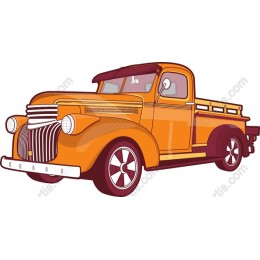 Vintage Orange Pickup Truck