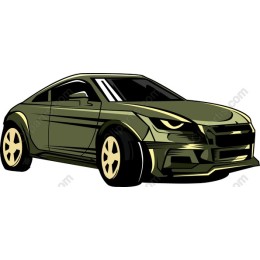 Sleek Olive Green Car